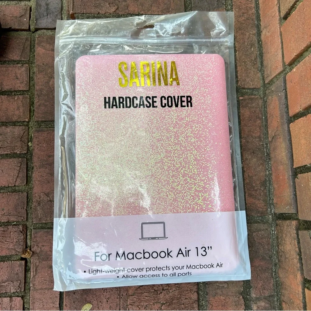 MacBook SARINA Hardcase Cover Pink Glitter Protection Case for a MacBook Air 13”